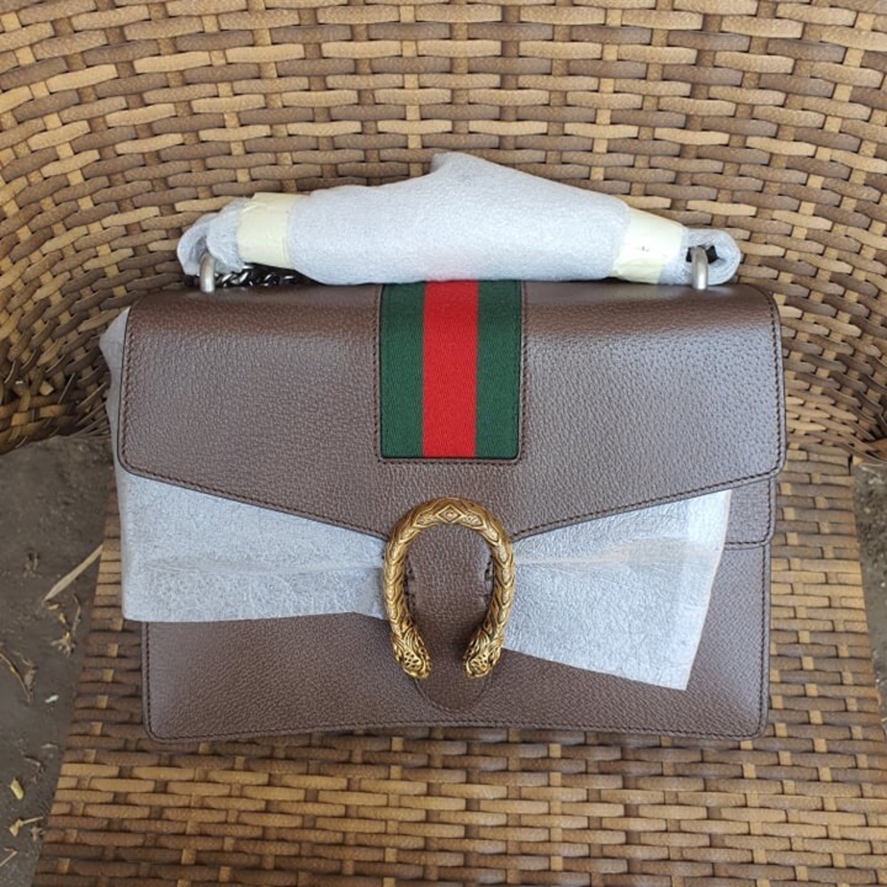 Gucci Brown Crossbody Bag with Gold Accent
